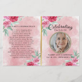 Rosy Modern Celebration of Life Program (Vorderseite)