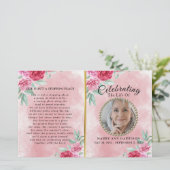 Rosy Modern Celebration of Life Program (Stehend Vorderseite)