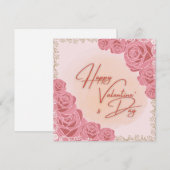 Rosy pattern Valentine's card (Vorne/Hinten)