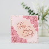 Rosy pattern Valentine's card (Stehend Vorderseite)