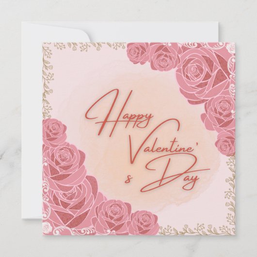 Rosy pattern Valentine's card (Vorderseite)