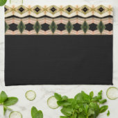 Rosy Pink Black und Taupe Geschirrtuch (Gefaltet)