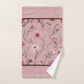 Rosy Pink Floral Badhandtuch Set (Handtuch)