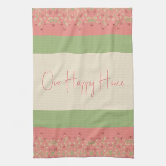 Rosy Pink Floral Geschirrtuch (Vertikal)