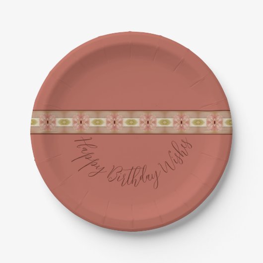 Rosy Pink Floral Pappteller (Vorderseite)