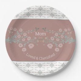 Rosy Pink Floral Pappteller