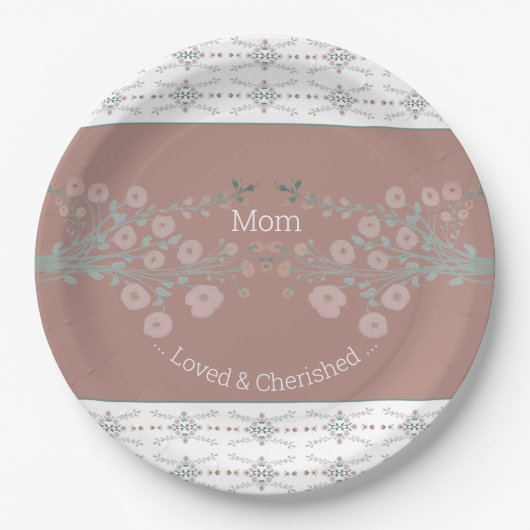 Rosy Pink Floral Pappteller (Vorderseite)