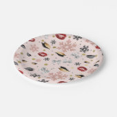 Rosy Pink Girly Beauty Makeuty Weihnachten Pappteller (Schrägansicht)