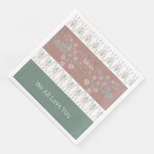 Rosy PInk mit Aquamarin Serviette (Ecke)