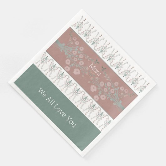 Rosy PInk mit Aquamarin Serviette (Ecke)