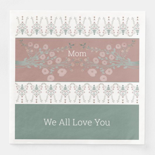 Rosy PInk mit Aquamarin Serviette (Vorderseite)
