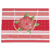 Rosy Pink Stripe Große Geschenktüte (Vorderseite)