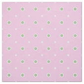 Rosy Posy Green und White Polka Dot auf rosa Stoff (Muster)