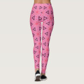 Rosy Radiance Floral Geometric Seamless Pattern Leggings (Rückseite)