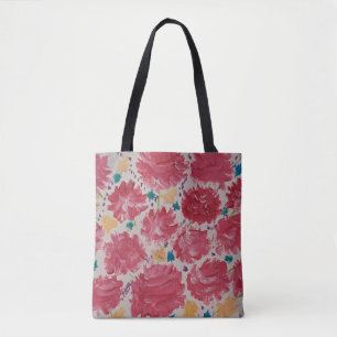 Rosy Red Carnons Floral Totbeutel Tasche