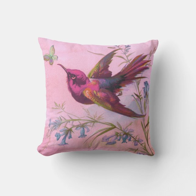 Rosy Red Hummingbird Kissen (Vorderseite)