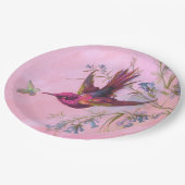 Rosy Red Hummingbird Pappteller (Schrägansicht)