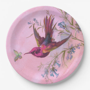 Rosy Red Hummingbird Pappteller