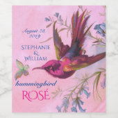 Rosy Red Hummingbird Weinetikett (Einzelnes Label)
