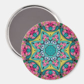 Rosy Reflektionen Mandala Magnet (Vorderseite/Rückseite)