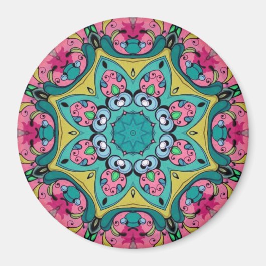 Rosy Reflektionen Mandala Magnet (Vorne)