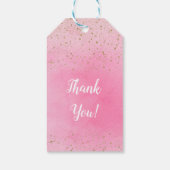 Rosy Rose Rosa & Gold Glitzer Glam Funkelnd Chic Geschenkanhänger (Rückseite)