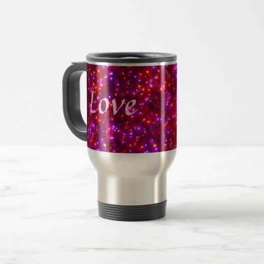 Rosy Sparkle 'Liebe' Travel Mug Reisebecher (Vorderseite Links)