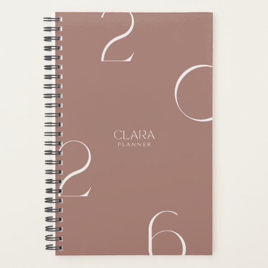 Rosy Taupe Minimalistisch 2026 Planer (Vorderseite)