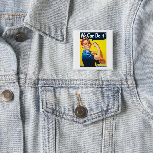 Rosy the Riveter T Shirt - Wir können es tun Button (Beispiel)