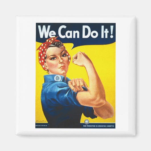 Rosy the Riveter T Shirt - Wir können es tun Magnet (Vorne)
