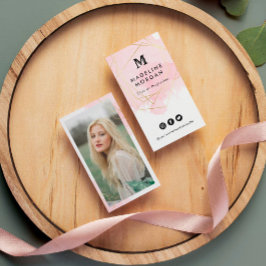 Rosy Watercolor Social Media mit Foto Visitenkarte