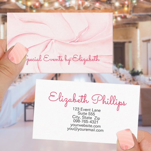 Rosy Watercolor Swirl Event Planner Beruflich Visitenkarte