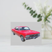 Rot 1966 Chevy Chevelle SS 396 Postkarte (Stehend Vorderseite)
