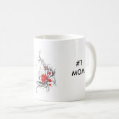Rot, #1MOM, MAMA #1 Kaffeetasse (VorderseiteRechts)