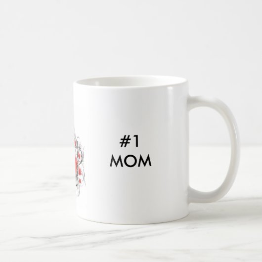 Rot, #1MOM, MAMA #1 Kaffeetasse (Rechts)
