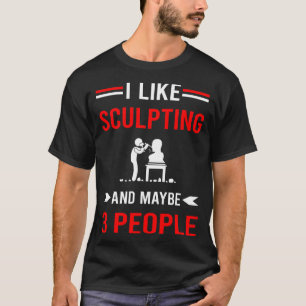 Rot 3 Personen Bildhauern Bildhauer Skulptur T-Shirt