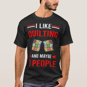 Rot 3 Personen Quilten Quilt Quilterin T-Shirt