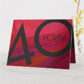 Rot 40 Dekade Geburtstag Karte (Gelbe Blume)