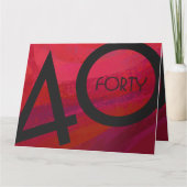 Rot 40 Dekade Geburtstag Karte (Vorderseite)