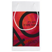 Rot 40 Dekade Geburtstag Kleine Geschenktüte (Rückseite)