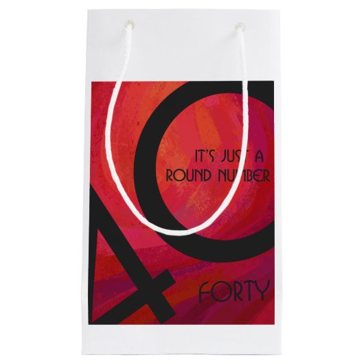 Rot 40 Dekade Geburtstag Kleine Geschenktüte (Vorderseite)