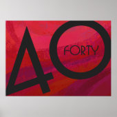 Rot 40 Dekade Geburtstag Poster (Vorne)