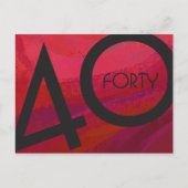 Rot 40 Dekade Geburtstag Postkarte (Vorderseite)