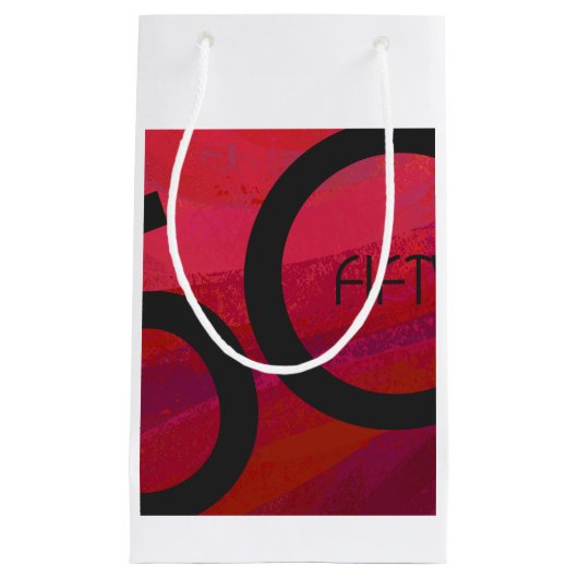 Rot 50 Dekade Geburtstag Kleine Geschenktüte (Vorderseite)