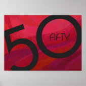 Rot 50 Dekade Geburtstag Poster (Vorne)