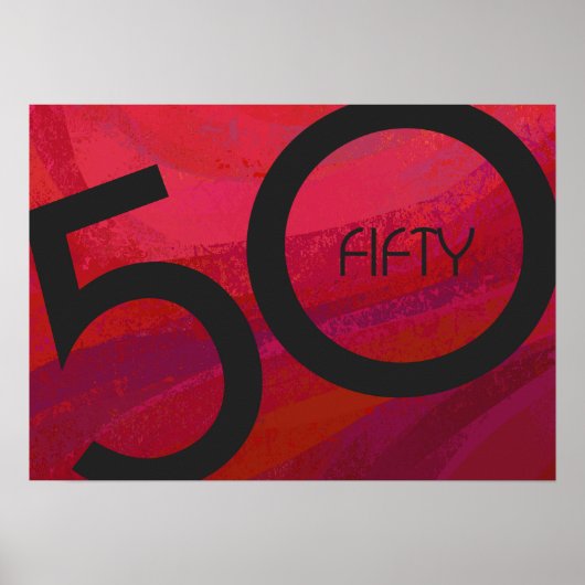 Rot 50 Dekade Geburtstag Poster (Vorne)