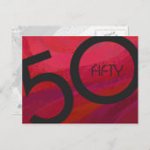 Rot 50 Dekade Geburtstag Postkarte (Vorne/Hinten)