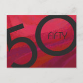 Rot 50 Dekade Geburtstag Postkarte (Vorderseite)