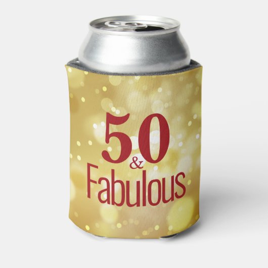 Rot 50 & fabelhaft Birthday Gold Foam kann kühler Dosenkühler (Kanne Rückseite)