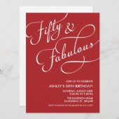 Rot 50 und üppige Einladungen zum Geburtstag (Vorne/Hinten)